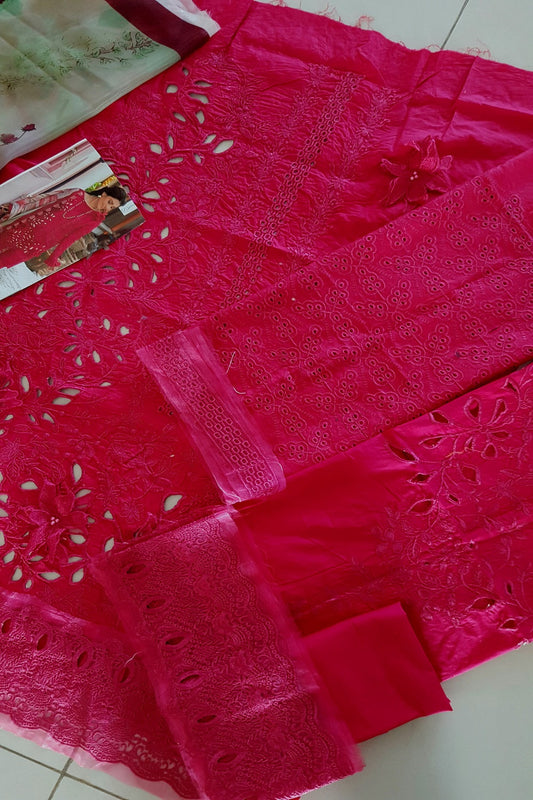 Ruby Pink Chikankari Lawn Suit