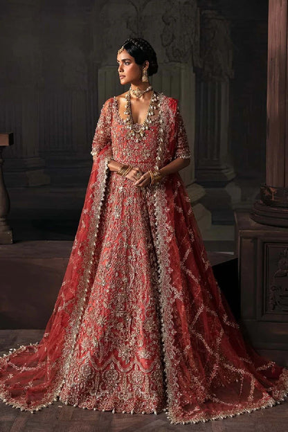 Rust Orange Hand Embellished Net Bridal Lehenga Choli Online in Dubai UAE Abudhabi Ajman Sharjah