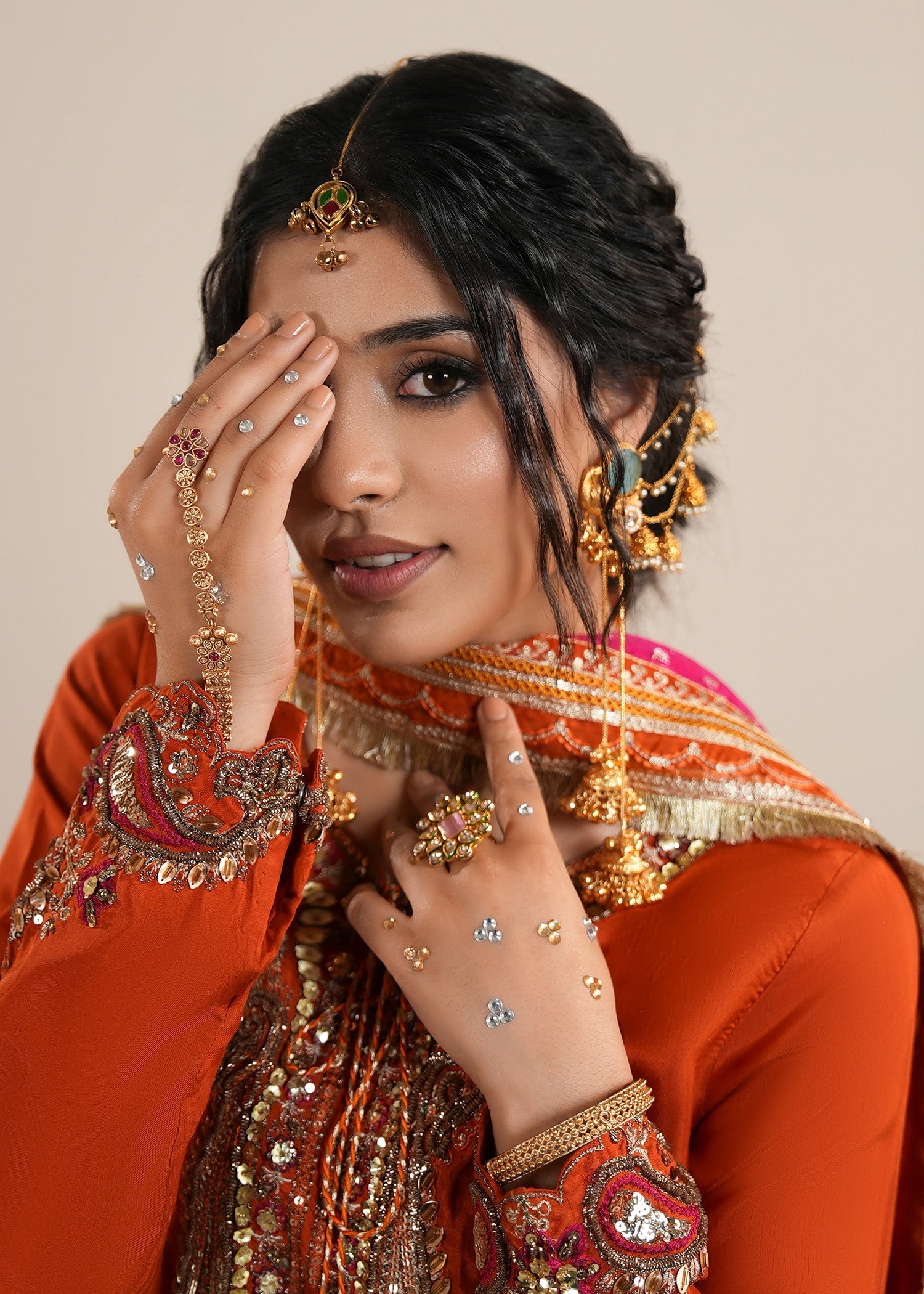 Rust Orange Raw Silk Sharara with Dupatta Online in Sri Lanka India Australia