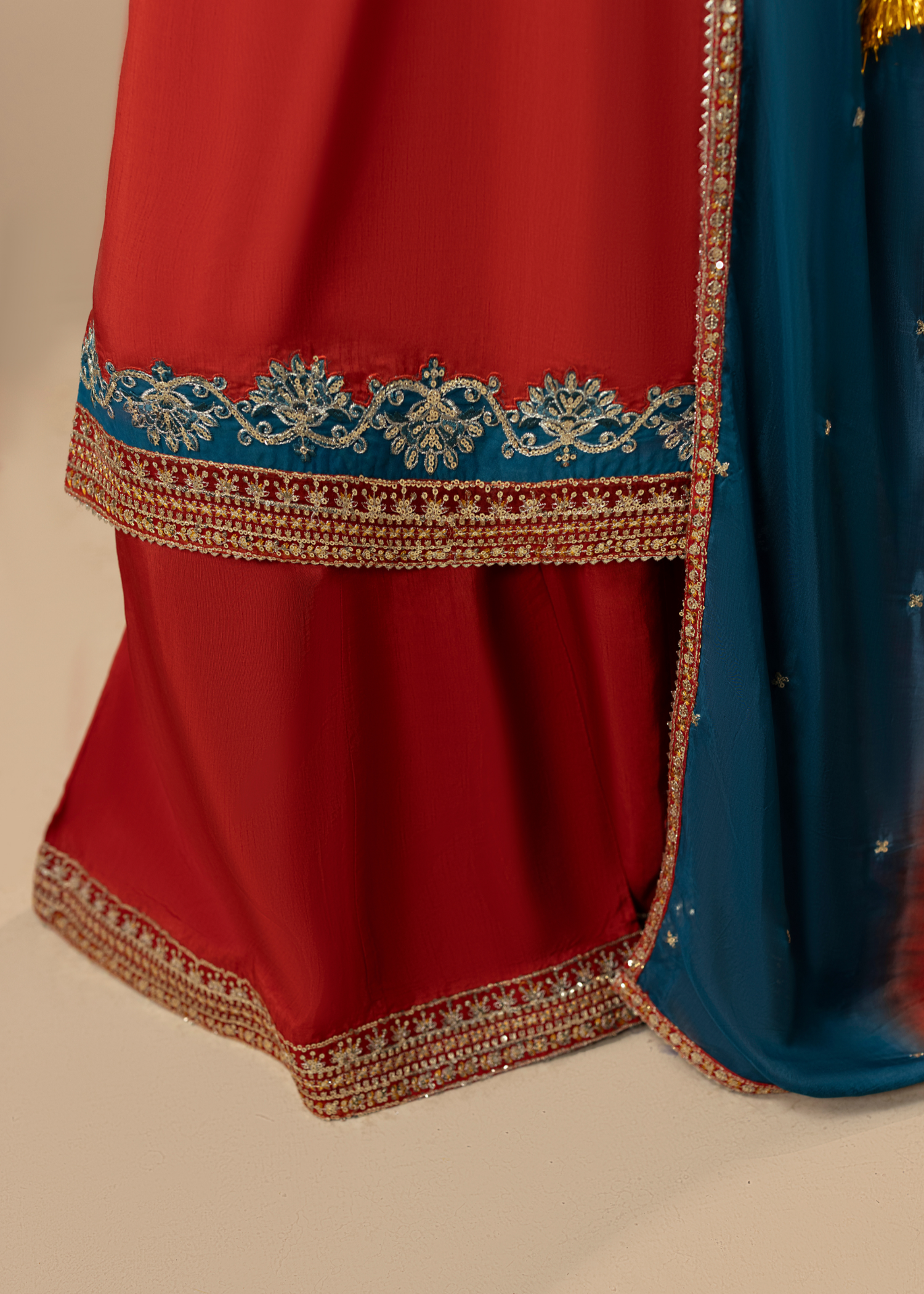 Rust Orange Raw Silk Wedding Guest Wear Online in Dubai UAE Abudhabi Ajman Sharjah