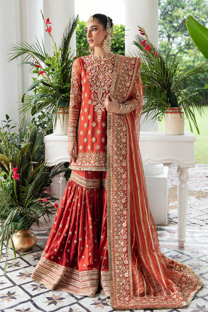 Rust Orange Handmade Gharara