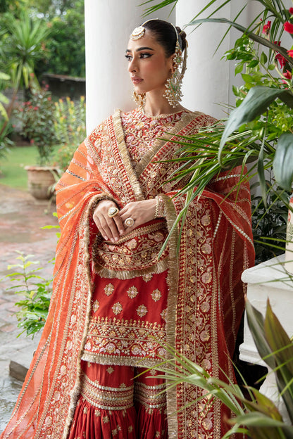 Rust Orange Handmade Gharara