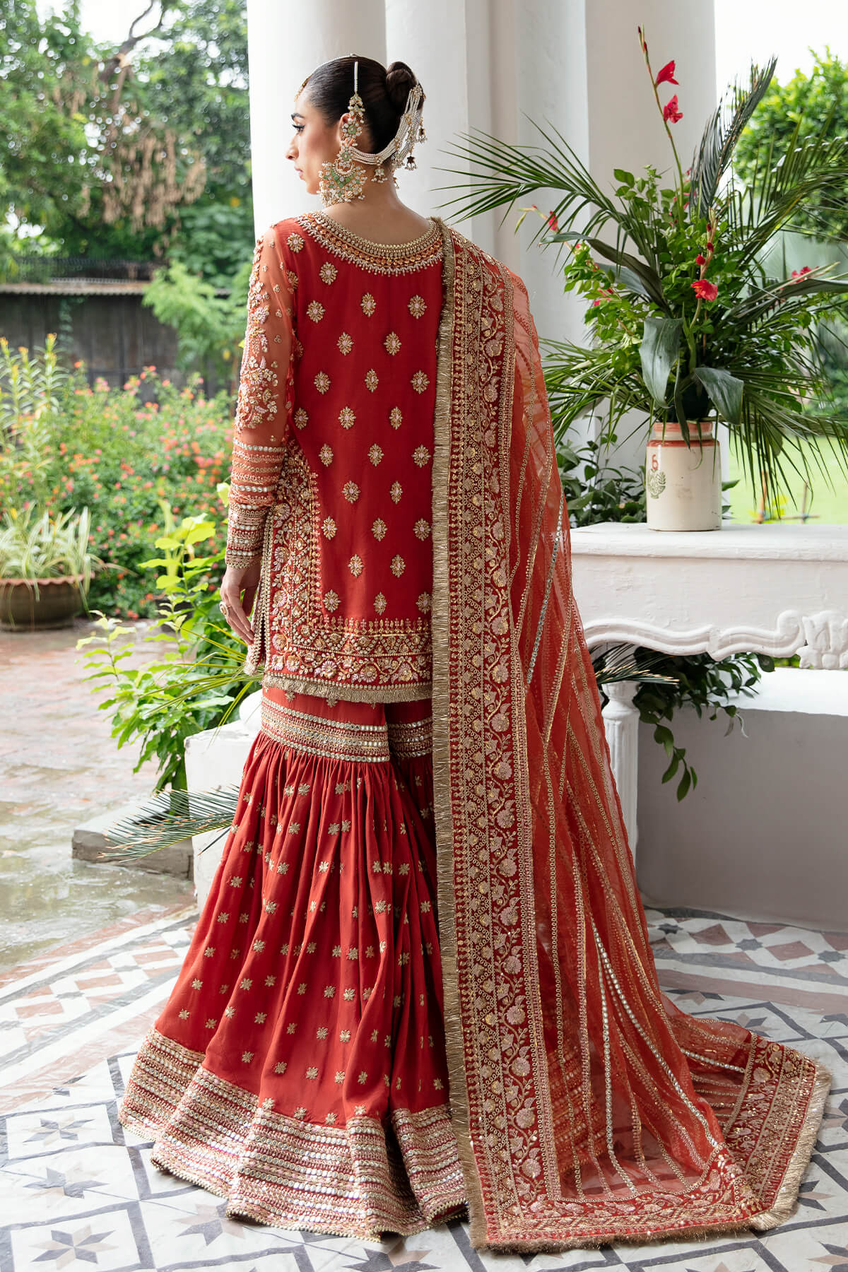 Rust Orange Handmade Gharara