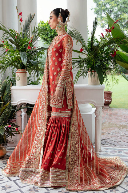 Rust Orange Handmade Gharara