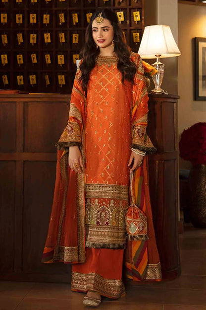 Rust Orange Cotton Jacquard Suit