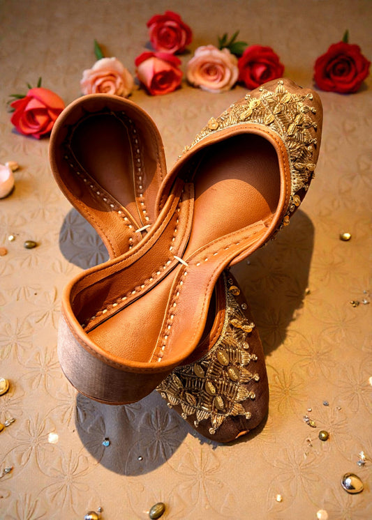 Saba Stone Grey Embellished Khussa Wedding Shoes Online in KSA Riyadh Saudi Arabia Oman Bahrain Qatar