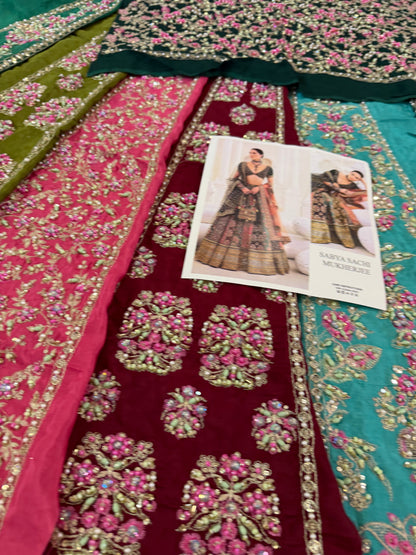 Sabyasachi Inspired Couture Lehenga Online in Dubai DXB UAE Abudhabi Meena Bazaar