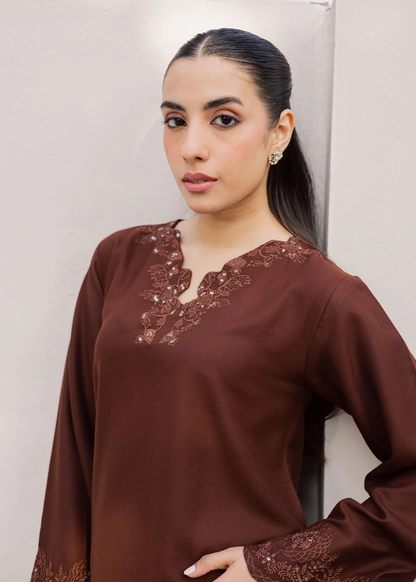 Saddle Brown Lawn Kurta Set Online in Sri Lanka India Australia