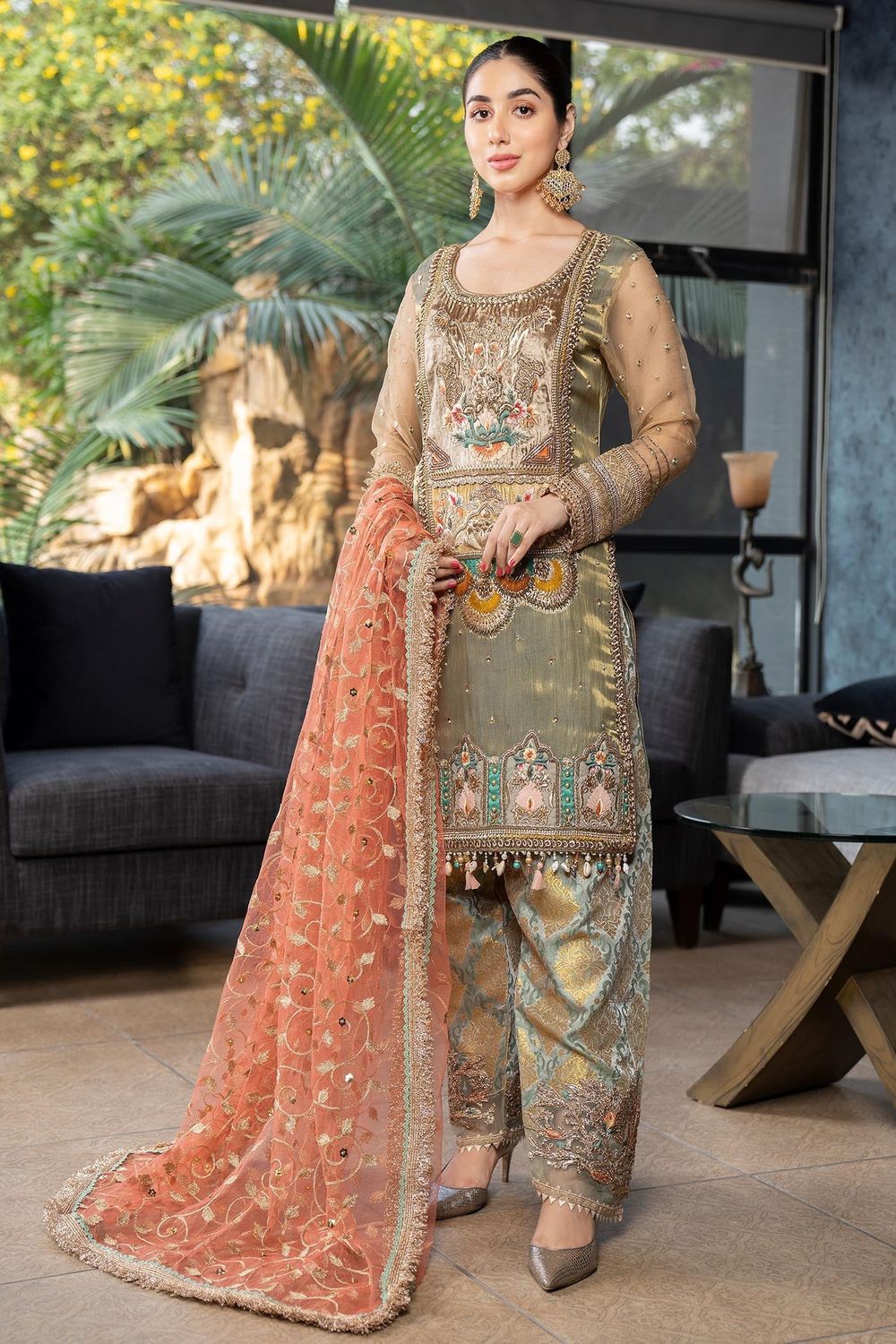 Sage Green Adda Work Masuri Salwar Suit Online in Dubai UAE Abudhabi Ajman Sharjah