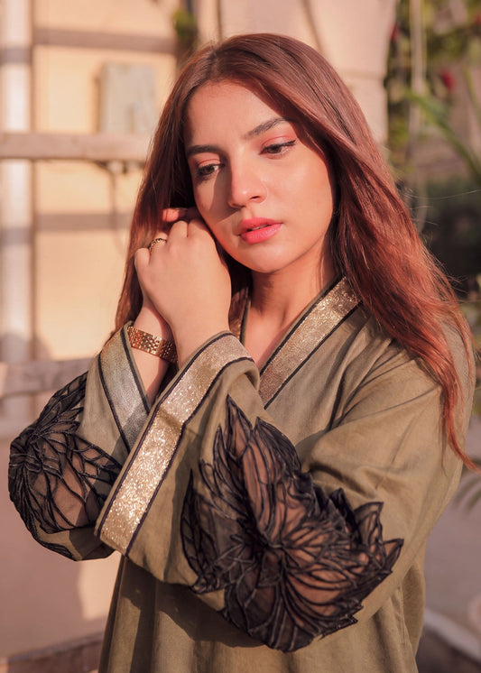 Sage Green Dhanak Embroidered Designer Salwar Kameez Online in Sri Lanka India Australia