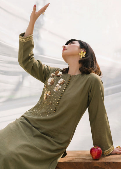 Sage Green Embellished Lawn Salwar Kameez Online in Dubai DXB UAE Abudhabi Meena Bazaar