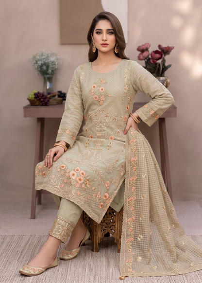 Sage Green Embroidered Organza Pakistani Dress Online in Sri Lanka India Australia