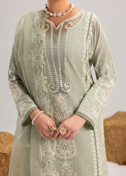 Sage Green Festive Lawn Suit Online in Dubai UAE Abudhabi Ajman Sharjah