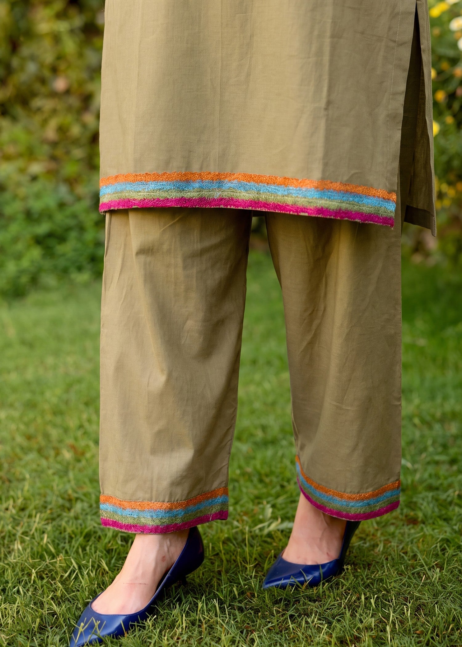 Sage Green Lawn Embroidered Suit Online in Sri Lanka India Australia