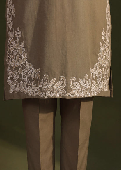 Sage Green Lawn Straight Kurta with Dupatta Online in Sri Lanka India Australia