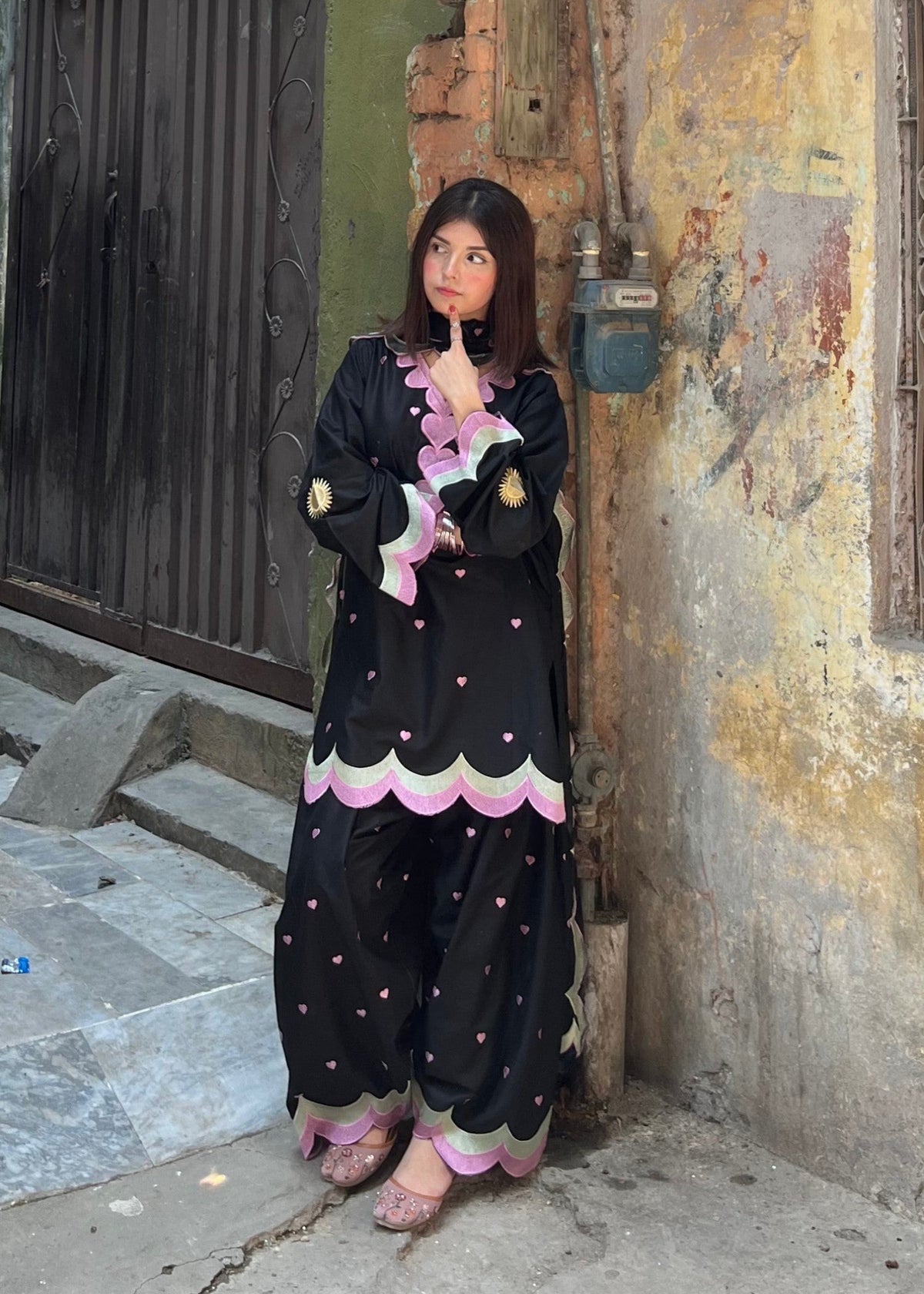 Ladies Black Cotton Partywear Salwar Suit Online in Sri Lanka India Australia