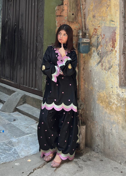 Ladies Black Cotton Partywear Salwar Suit Online in Sri Lanka India Australia