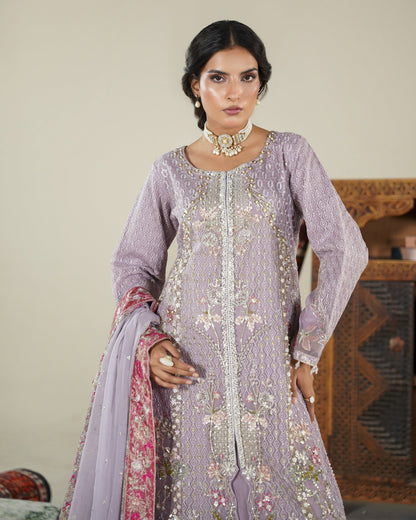 Lilac Embroidered Organza Pakistani Designer Suit Online in Dubai DXB UAE Abudhabi Meena Bazaar