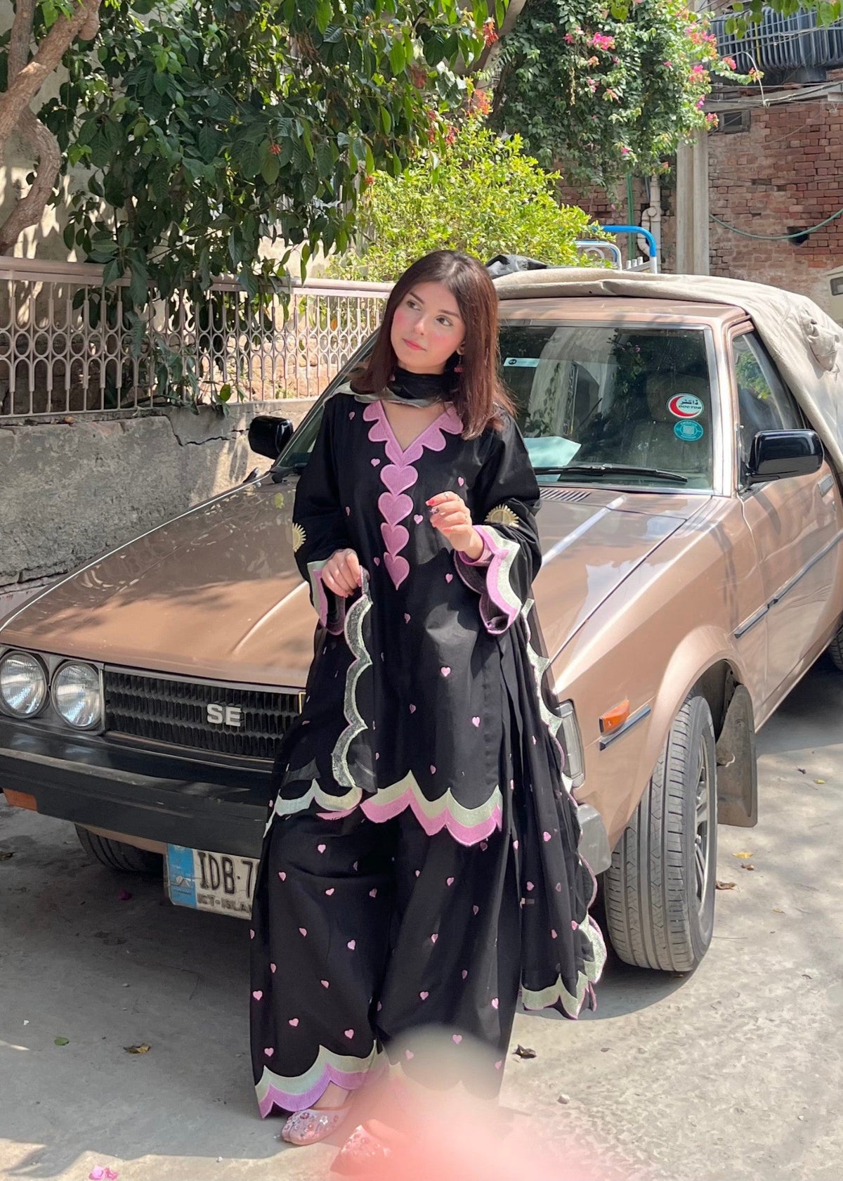 Party Wear Black Embroidered Cotton Salwar Suit Online in Dubai DXB UAE Abudhabi Meena Bazaar