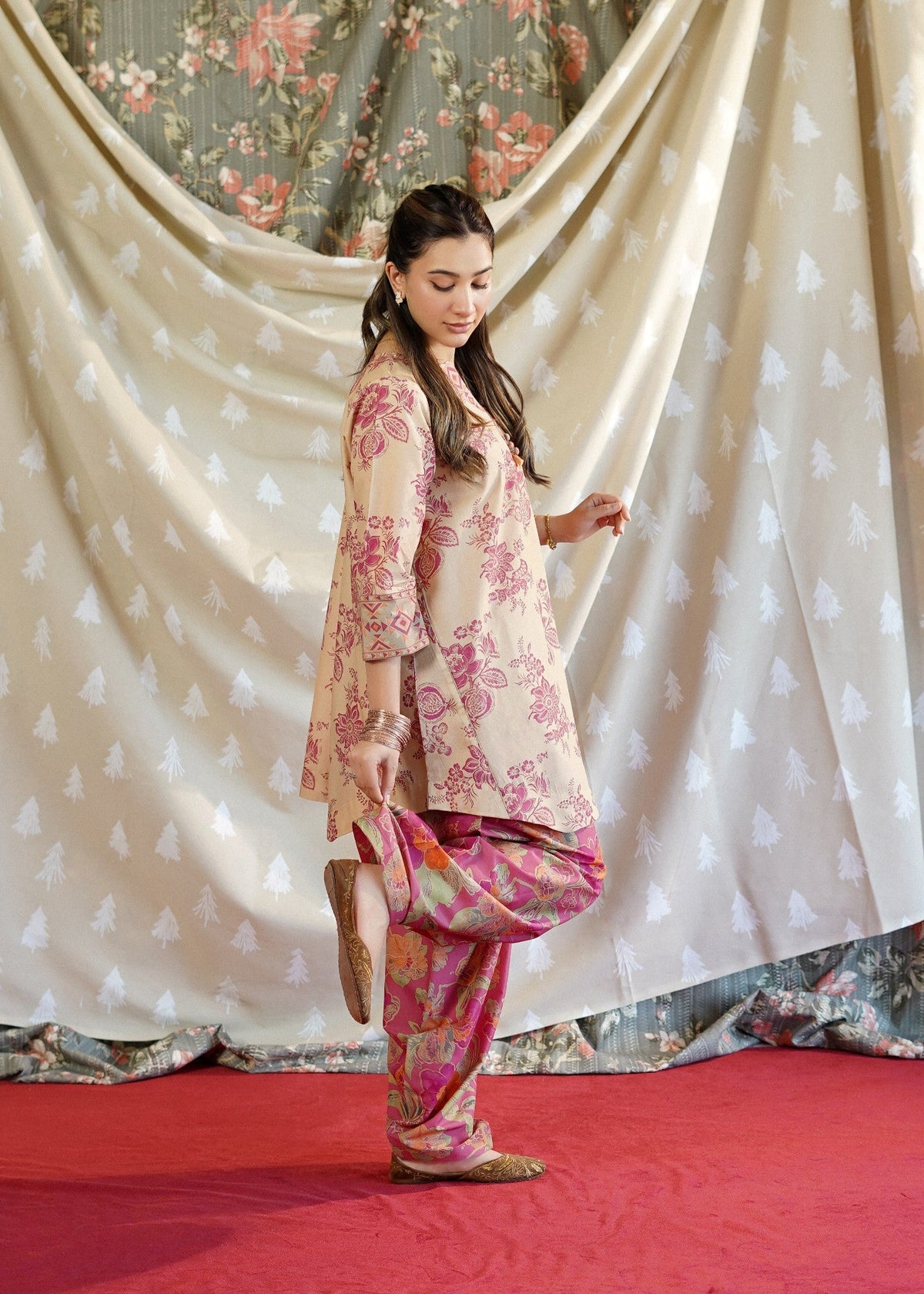 Sand Brown Lawn 2 Piece Kurta Set Online in Dubai UAE Abudhabi Ajman Sharjah