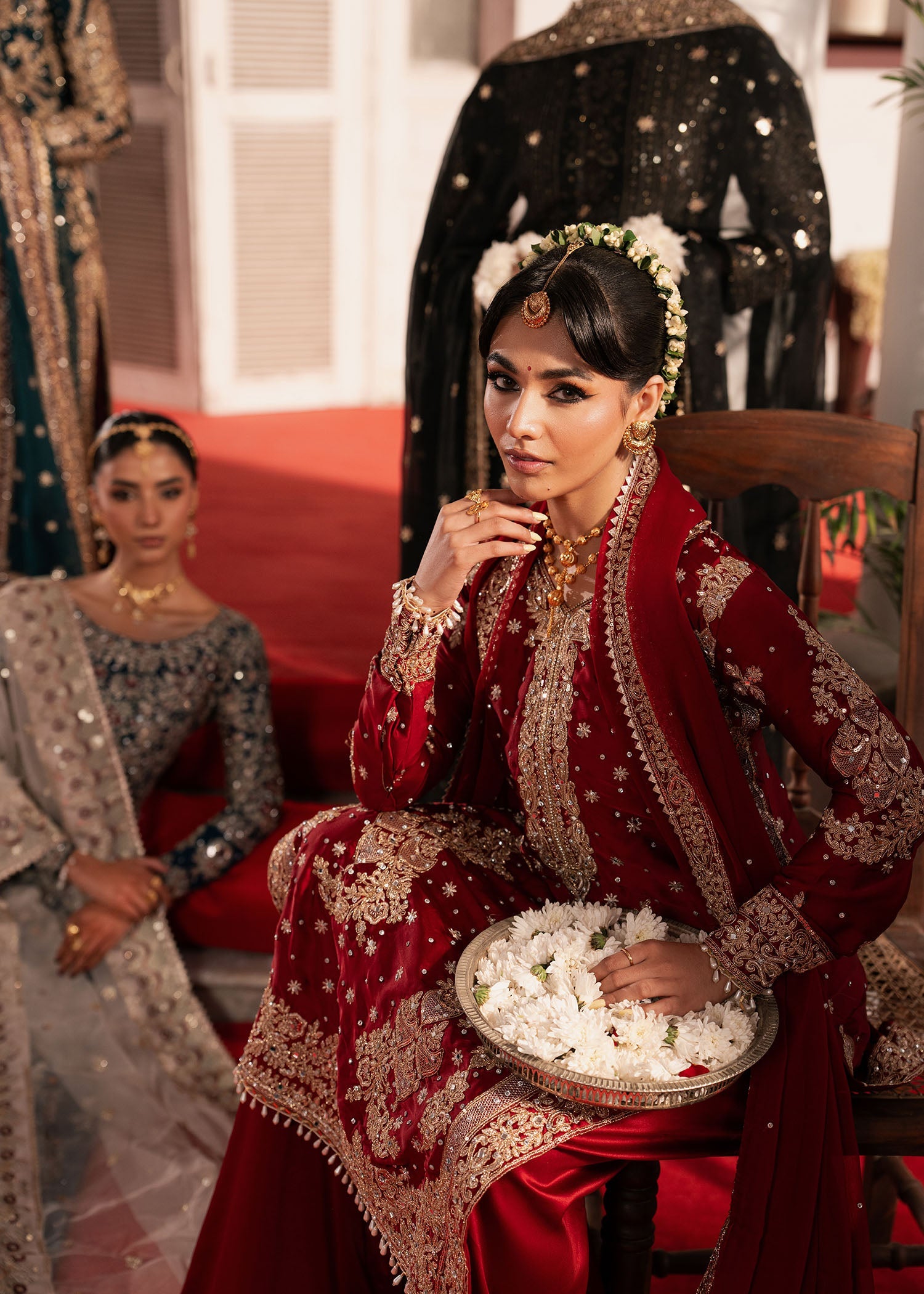 Sapphire Blue Chiffon Formal Suit Online in Dubai DXB UAE Abudhabi Meena Bazaar