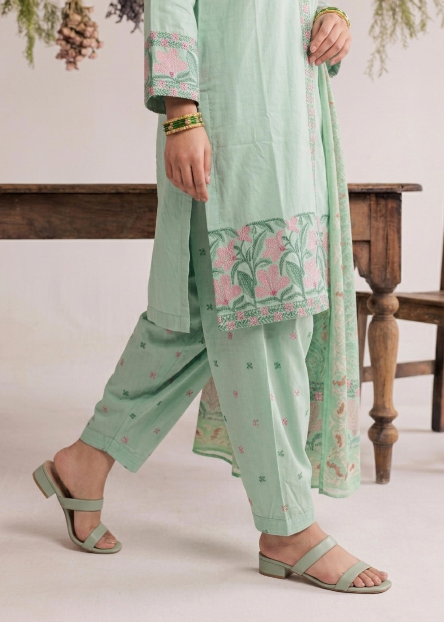 Sea Green Cotton Salwar Suit Online in UK USA Canada