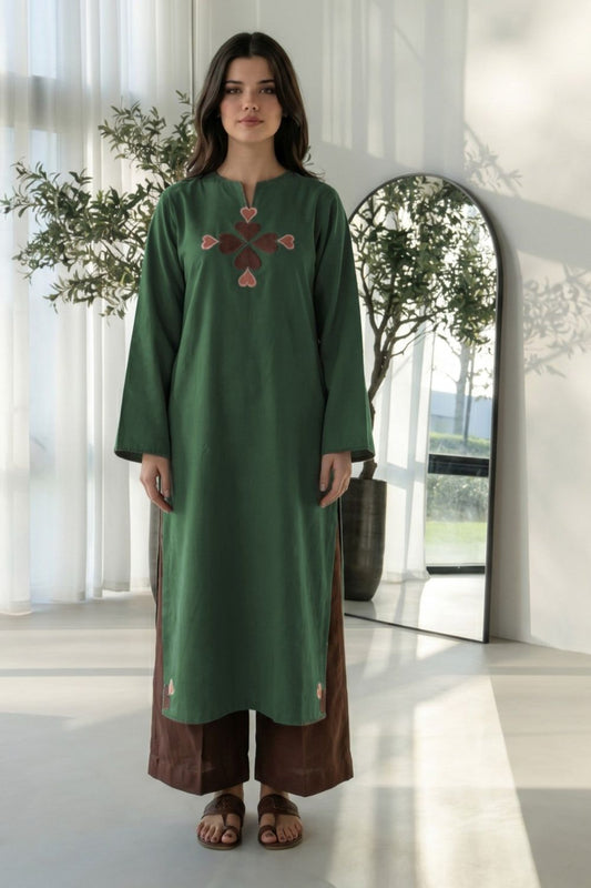 Sea Green Embroidered Cotton Kurta Set Online in Dubai UAE Abudhabi Ajman Sharjah