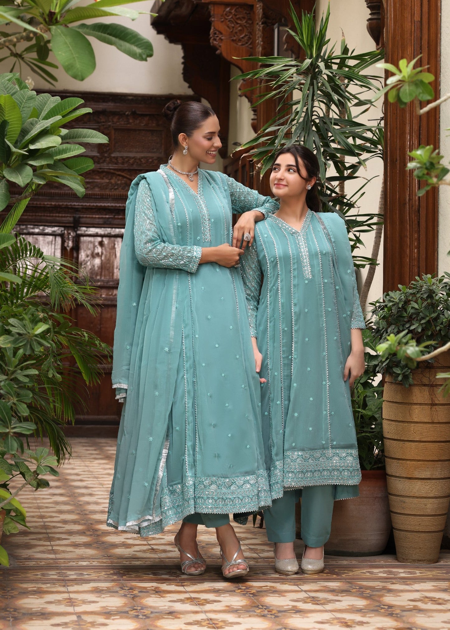 Sea Green Party Wear Embroidered Suit Online in Sri Lanka India Australia