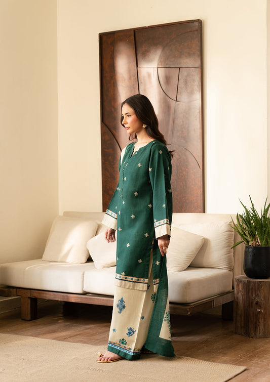Sea Green Printed Khaddar Daily Wear Suit Online in Dubai DXB UAE Abudhabi Meena Bazaar