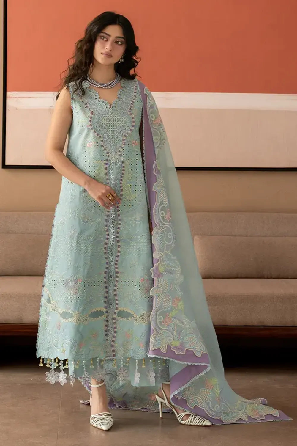 Seagreen Luxury Lawn Formal Wear Suit Online in Dubai UAE Abudhabi Ajman Sharjah