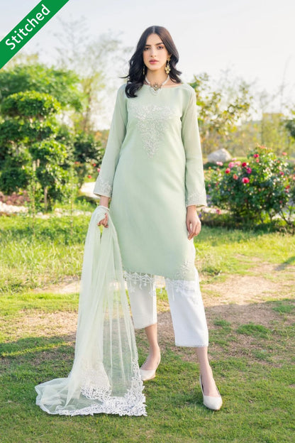 Sea Green Readymade Pure Cotton Suit