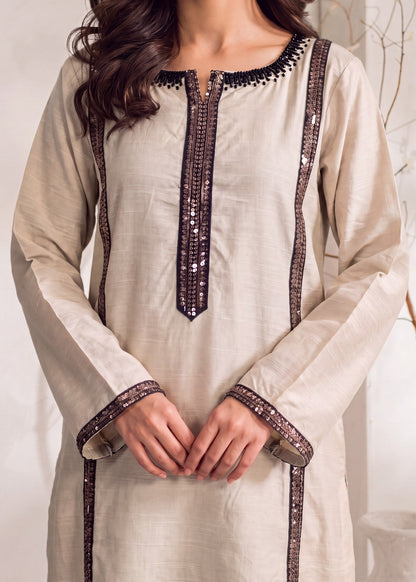 Sequined White Khaddar Kaftan Online in Sri Lanka India Australia