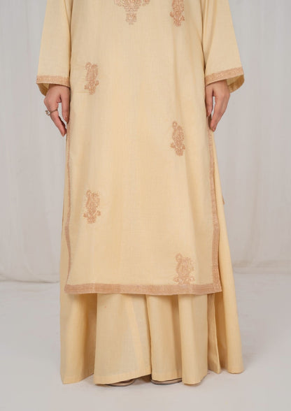 Sharara Gharara Khaki Brown Lawn Embroidered Online in KSA Riyadh Saudi Arabia Oman Bahrain Qatar