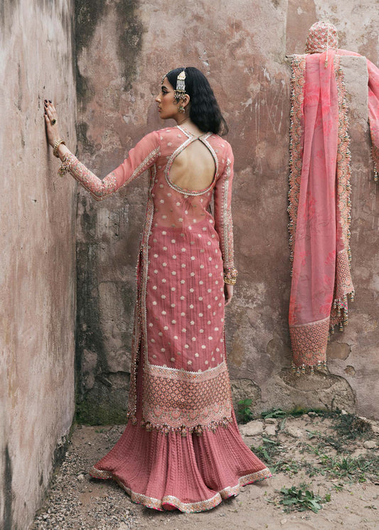 Peach Pink Handmade Sharara
