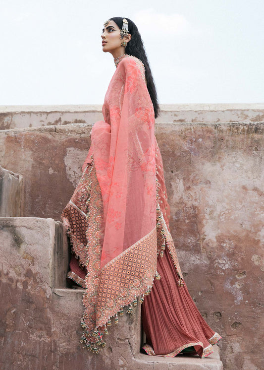 Peach Pink Handmade Sharara
