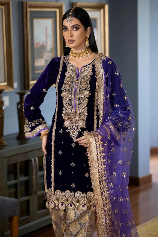 Indigo Purple Readymade Velvet Suit