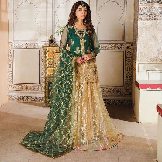 Sequins Embroidered Organza Sharara
