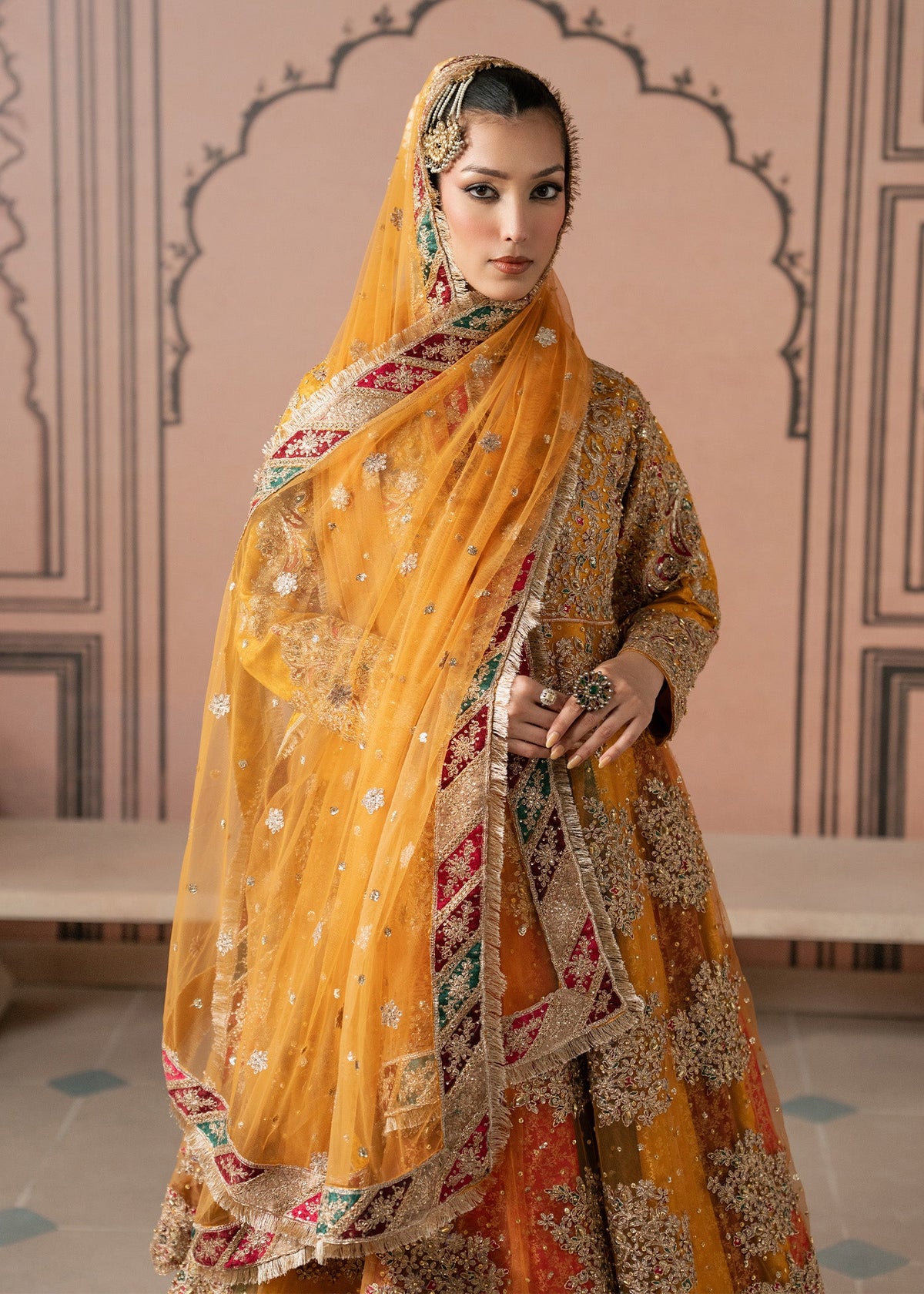 Shimmering Embellished Net Pishwas and Sharara Set Online in KSA Riyadh Saudi Arabia Oman Bahrain Qatar