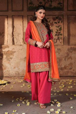 Shocking Pink Chiffon Farshi Shalwar Suit Online in Dubai UAE Abudhabi Ajman Sharjah