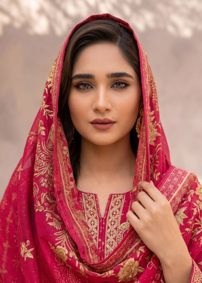 Shocking Pink Festive Embroidered Pishwas Online in Sri Lanka India Australia
