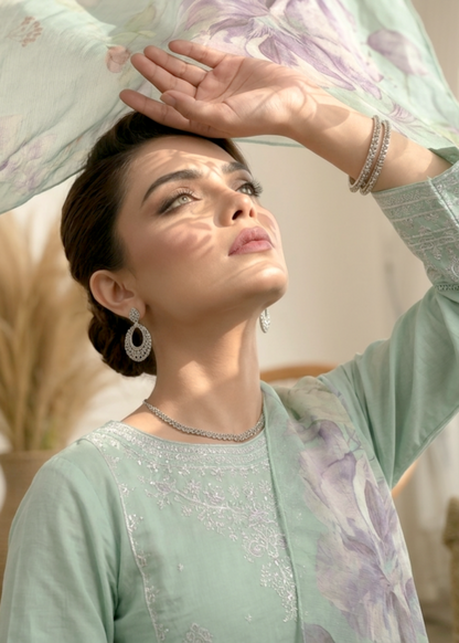 Shop Aquamarine Cotton Farshi Dress Material Online in Sri Lanka India Australia
