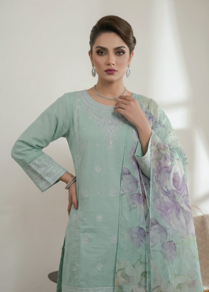 Shop Aquamarine Embroidered Cotton Farshi Dress Online in Sri Lanka India Australia