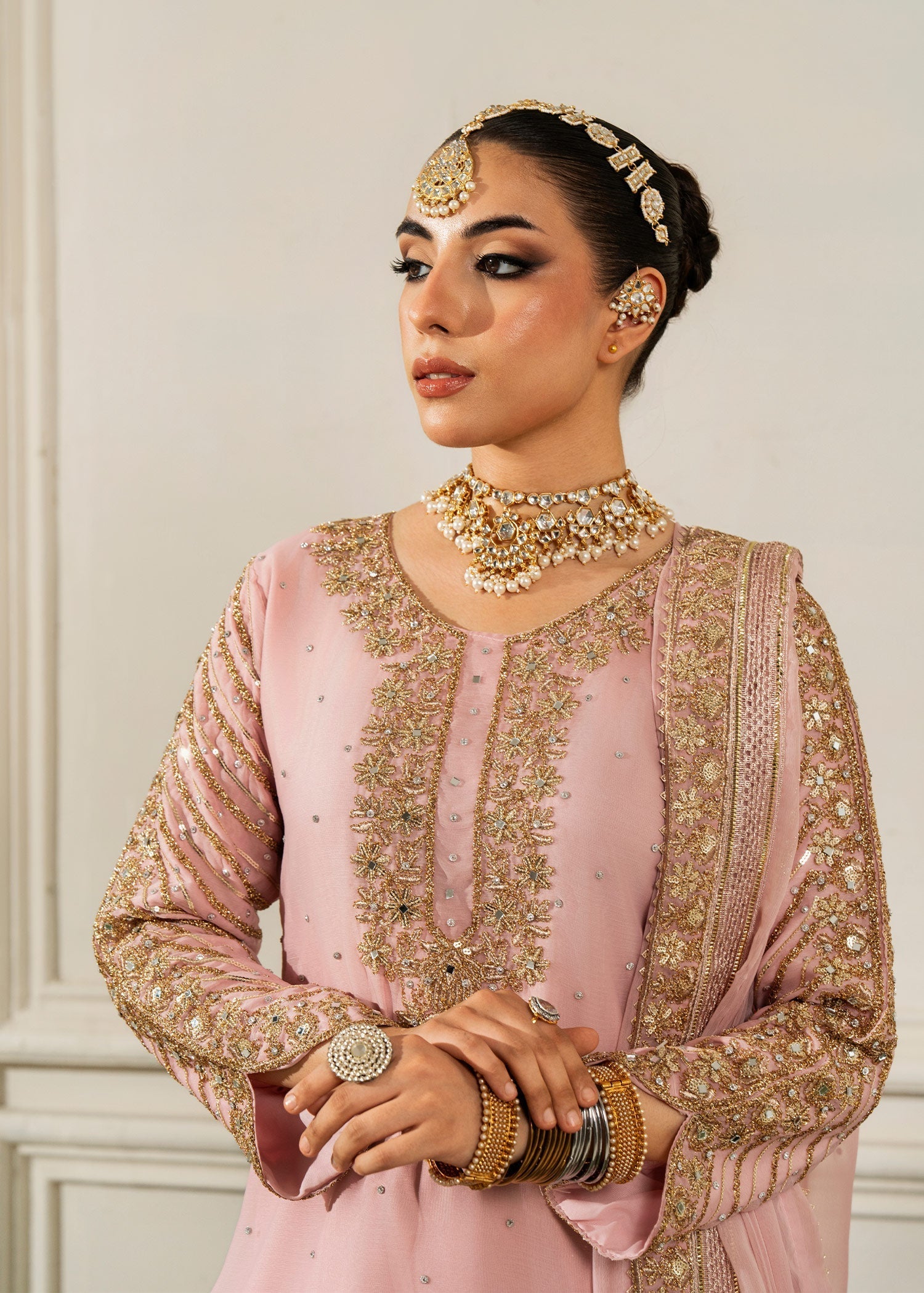 Shop Blush Pink Chiffon Three Piece Suit Online in Sri Lanka India Australia