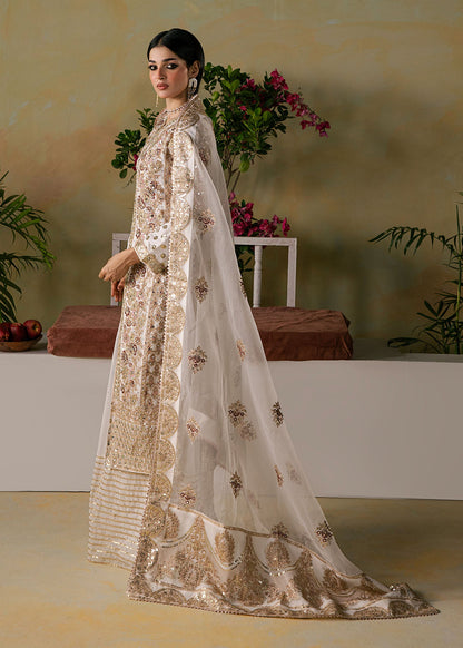 Shop Embellished Off-White Chiffon Formal Suit Online in Sri Lanka India Australia
