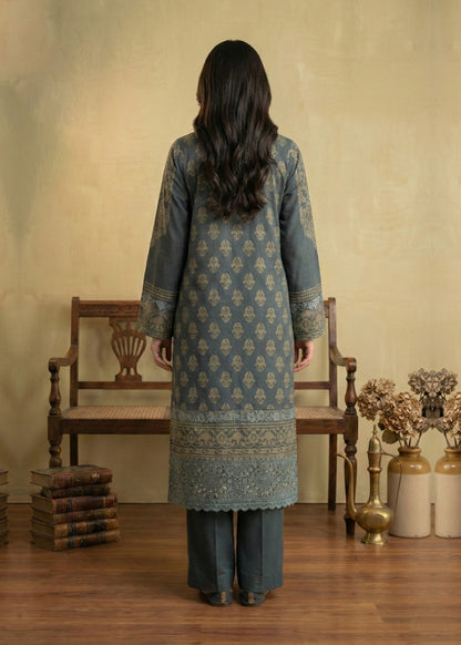 Shop Grey Embroidered Jacquard Pakistani Outfit Online in Dubai DXB UAE Abudhabi Meena Bazaar