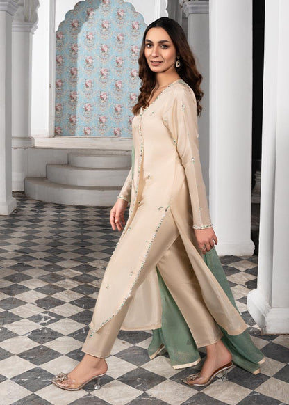 Shop Ivory Embellished Angrakha Suit Online in Dubai DXB UAE Abudhabi Meena Bazaar