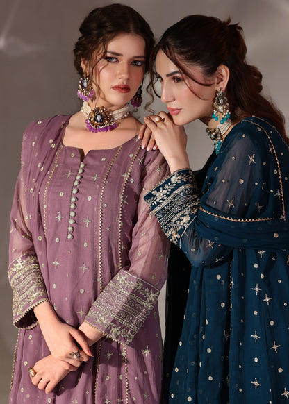 Shop Mauve Chiffon Embroidered Festive Suit Online in Dubai UAE Abudhabi Ajman Sharjah
