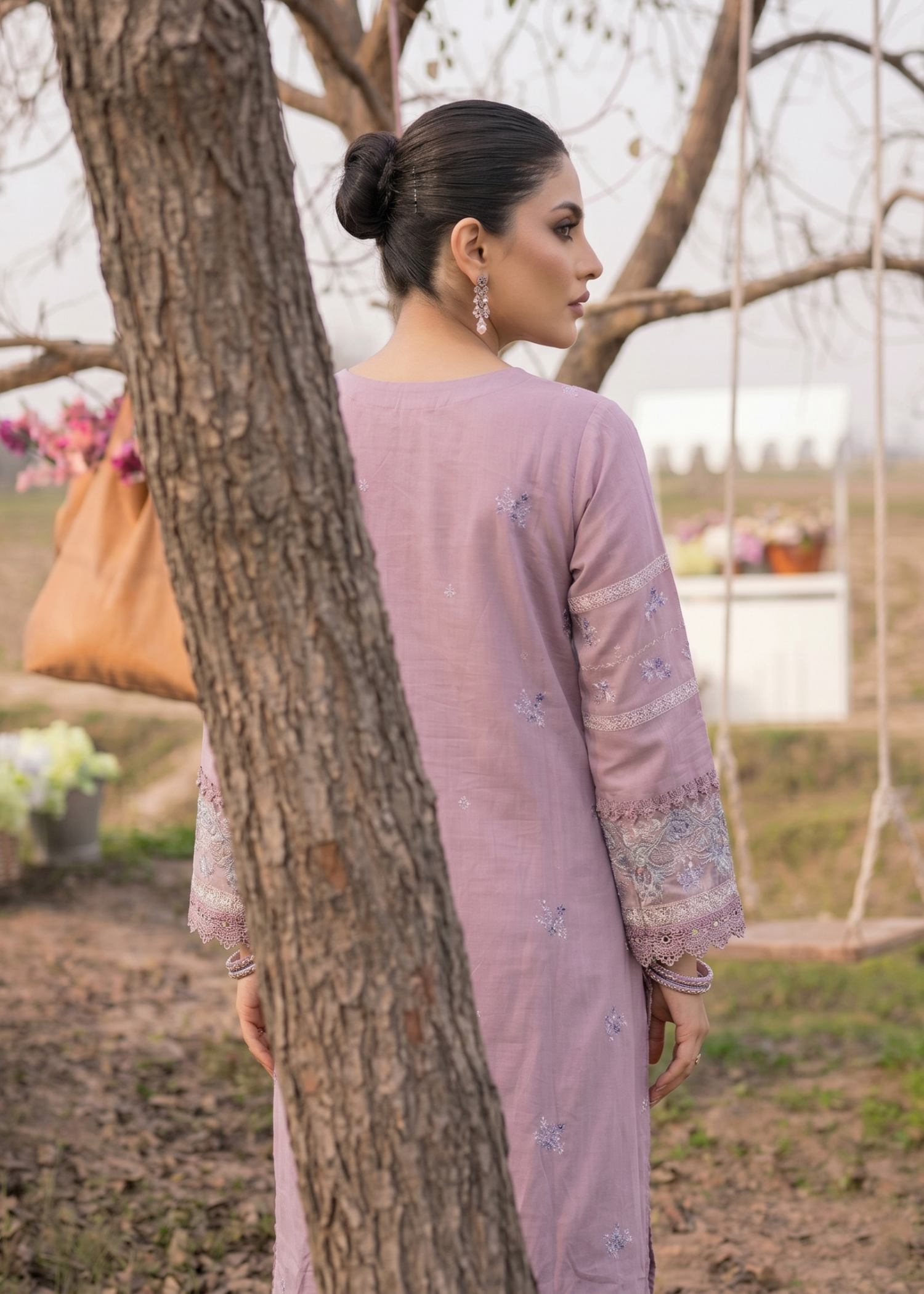 Shop Mauve Embroidered Lawn Party Wear Suit Online in Dubai DXB UAE Abudhabi Meena Bazaar