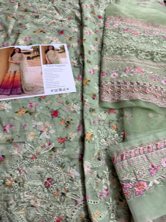Shop Multi Color Lawn Pakistani Suit Online in Dubai DXB UAE Abudhabi Meena Bazaar