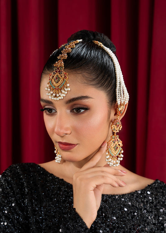 Shop Nauratan Dazzle Duo Bridal Jewellery Set Online in UK USA Canada